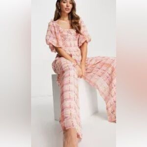 Pink ruffled jumpsuit